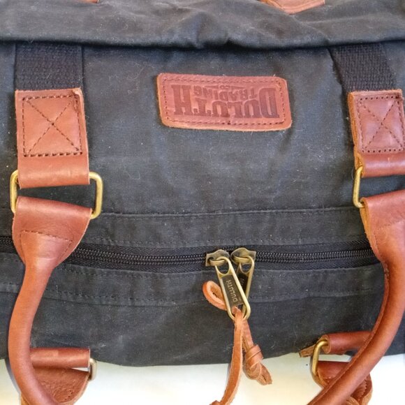 DULUTH TRADING CO XL Heavy-Duty Canvas and Leather Duffle Bag Carry-on Weekender - Picture 12 of 15
